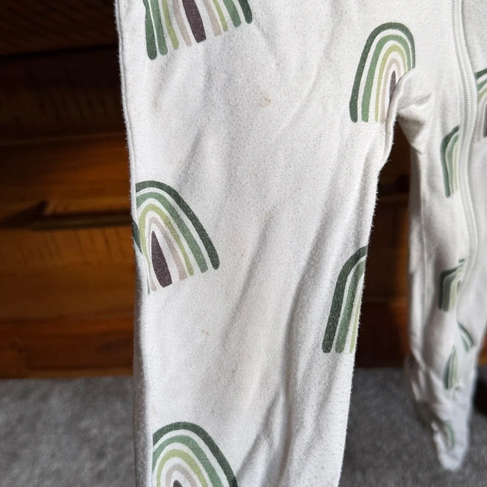 Kyte Baby Green and White Rainbow Kids One Piece